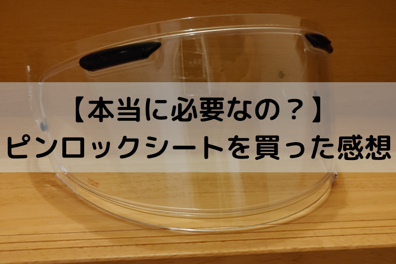 本当に必要なの ピンロックシートを購入したので紹介 ヘルメットログ